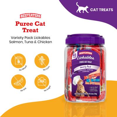 Puree Chicken & Meat Flavored Cat Treats, 48 count