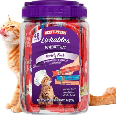 Puree Chicken & Meat Flavored Cat Treats, 48 count