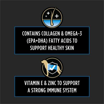 Bundle: Purina Pro Plan Adult Sensitive Skin & Stomach Salmon & Rice Formula Dry Dog Food, 30-lb bag + Skin Care Soft Chew Supplement, 7 count