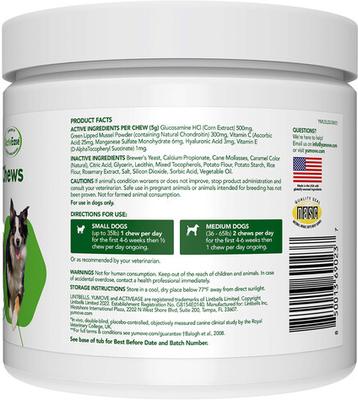 YuMOVE Mobility Hip & Joint Care Soft Chew Supplement for Small & Medium Dogs, 120 count