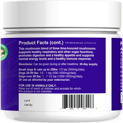 Mushroom Defense Cat & Dog Vitamin Supplement, 80-gm jar