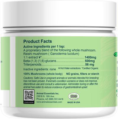 Longevity Reishi Mushroom Cat & Dog Vitamin Supplement