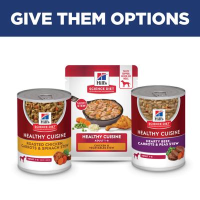 Adult Healthy Cuisine Chicken & Vegetables Stew Wet Dog Food, 2.8-oz pouch, case of 24