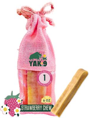 Strawberry Yak Chew Dog Treat, Medium, 3 count
