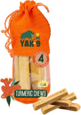 Golosinas masticables para perros Yak de cúrcuma, 4 unidades, tamaño pequeño