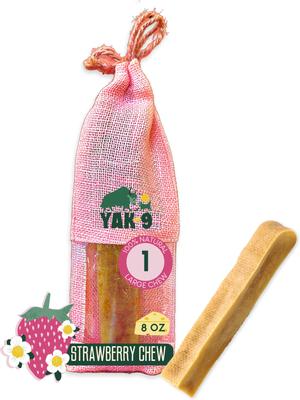 Golosina masticable para perros Strawberry Yak, grande, 1 unidad