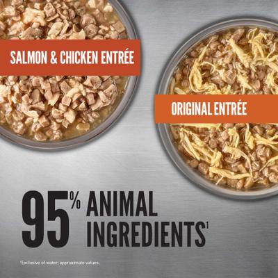 Original Chunks & Shreds Variety Pack Salmon & Chicken Entrees Wet Cat Food, 3-oz can, case of 12