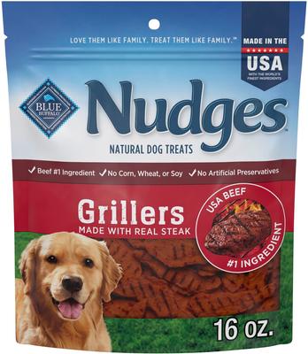 Bundle: Blue Buffalo Health Bars Baked with Bacon, Egg & Cheese + Nudges Grillers Steak Natural Dog Treats