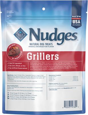 Bundle: Blue Buffalo Nudges Grillers Steak + Jerky Cuts Chicken Natural Dog Treats, 10-oz bag