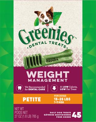 Weight Management Petite Natural Dental Dog Treats, 45 count