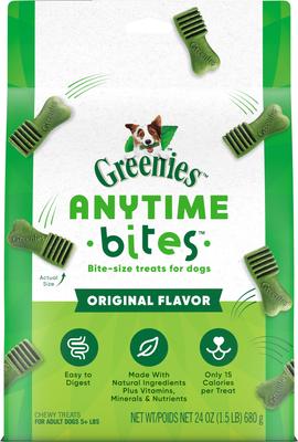 Bundle: Puppy Variety Pack: Greenies Petite Dental Treats, 20 count + Greenies Smart Essentials High Protein Real Chicken & Brown Rice Dry Food, 5.5-lb bag + Greenies Anytime Bites Original Chicken Flavor Soft & Chewy Treats, 24-oz bag