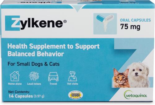 Zylkene 75-mg Capsules Calming Supplement for Small Dogs & Cats, 14 count