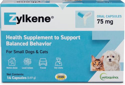 Zylkene 75-mg Capsules Calming Supplement for Small Dogs & Cats, 14 count