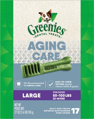 Aging Care Natural Large Dental Dog Treats, 17 count