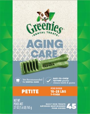 Aging Care Natural Petite Dental Dog Treats, 45 count
