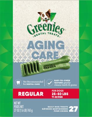 Aging Care Natural Regular Dental Dog Treats, 27 count