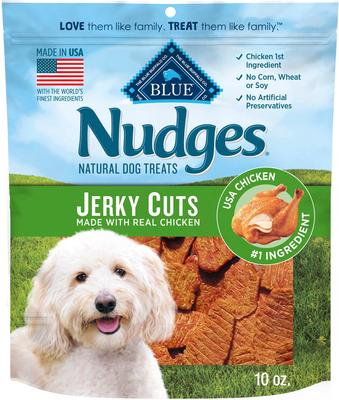 Bundle: Blue Buffalo Nudges Grillers Steak + Jerky Cuts Chicken Natural Dog Treats, 10-oz bag