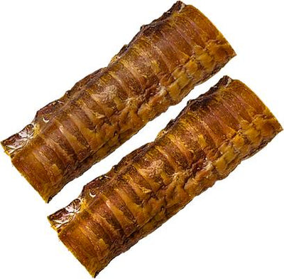 Golosinas para perros con tubos traqueales de carne de res, 6 pulgadas, 2 unidades
