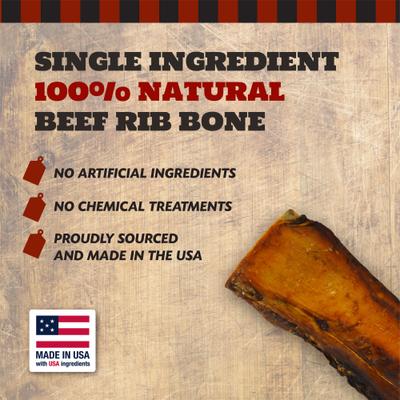 Beef Rib Bone Natural Dog Treats, Large, 2 count
