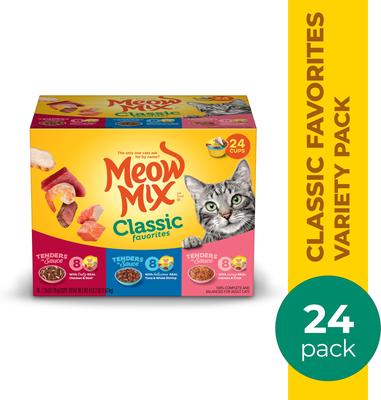 Classic Favorites Tenders in Sauce Variety Pack Wet Cat Food, 2.75-oz cup, case of 24
