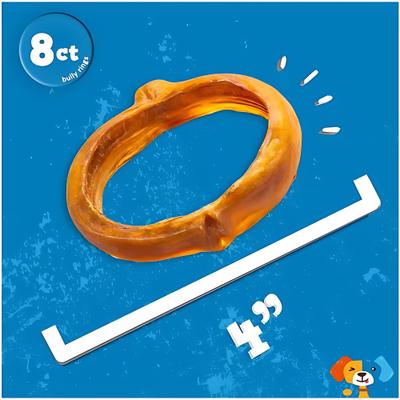 Odor Free 4-inch Beef Bully Stick Ring Dog Chews, 8 count
