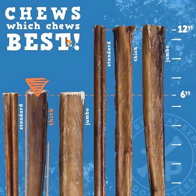 Odor Free 6-inch Thick Beef Bully Stick Dog Chews, 15 count