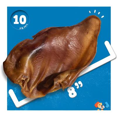 Whole Pig Ear Dog Chews, 10 count