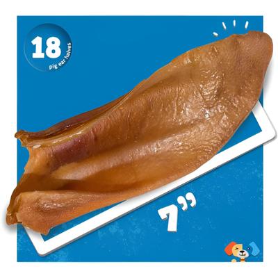 Half Pig Ear Dog Treats, 18 count