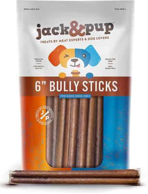 Odor Free 6-inch Standard Beef Bully Stick Dog Chews, 25 count