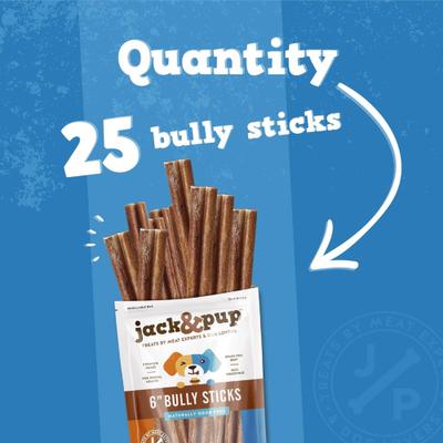 Odor Free 6-inch Standard Beef Bully Stick Dog Chews, 25 count