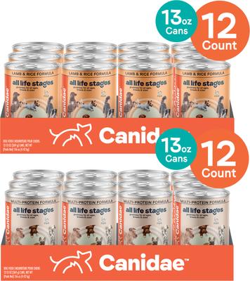 Bundle: CANIDAE Chicken, Lamb & Fish Formula + Lamb & Rice Formula Canned Dog Food
