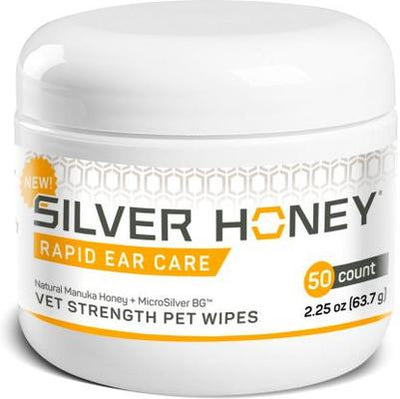 Rapid Ear Care Manuka Honey & MicroSilver BG Vet Strength Dog & Cat Wipes, 50 count