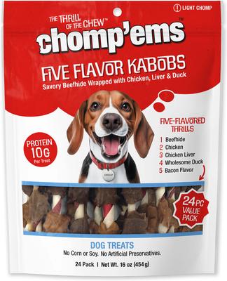 Golosinas para perros con cinco sabores, 6 unidades