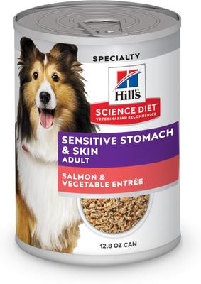 Adult Sensitive Stomach & Sensitive Skin Grain-Free Salmon & Vegetable Entree Wet Dog Food, 12.8-oz can, 12 count