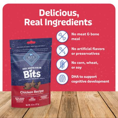 Red White & Blue Bits Chicken Soft Moist Dog Treats, 4.5-oz bag
