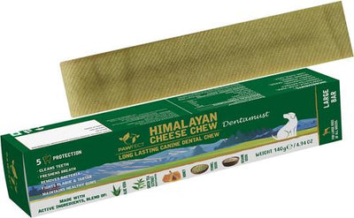 Dentamust Himalayan Cheese Chews Large All Natural High-Protein Grain-Free with Aloe Vera Green Tea Extract Honey Fennel & Sesame Seeds Dental Dog Treat, 4.94-oz