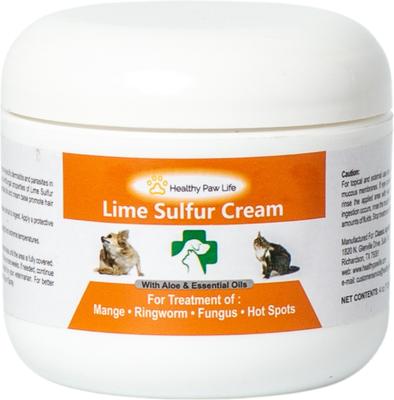 Crema de azufre y lima para la picazón y la sequedad de la piel en perros y gatos, frasco de 4 oz