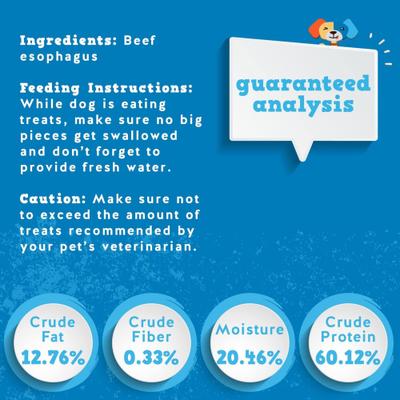 6-inch Joint Health Flat Beef Gullet Dog Chews, 25 count