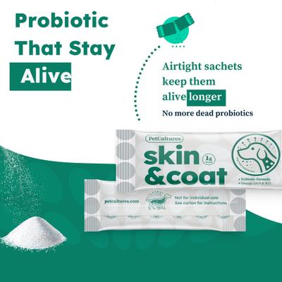 Skin & Coat Powder Supplement for Dogs, 30 count