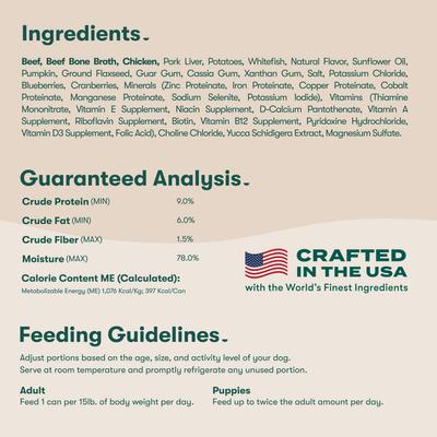 Beef & Vegetables Recipe Grain-Free Wet Dog Food, 13-oz can, case of 12