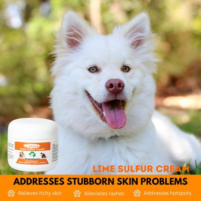 Crema de azufre y lima para la picazón y la sequedad de la piel en perros y gatos, frasco de 4 oz