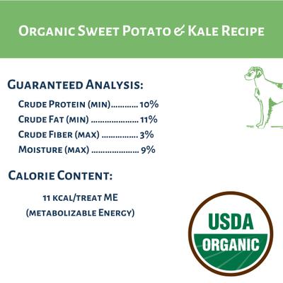 Organic Sweet Potato & Kale Dog Treats, 6-oz bag