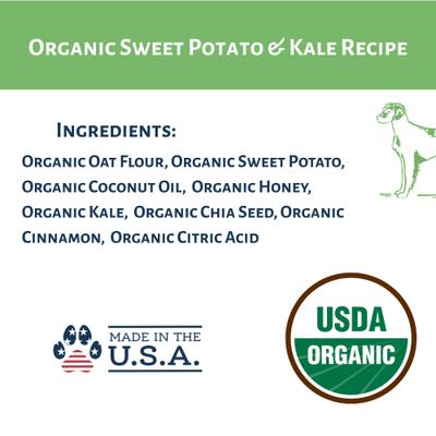Organic Sweet Potato & Kale Dog Treats, 6-oz bag