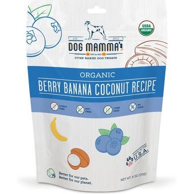 Golosinas orgánicas de manzana y arándano para perros, bolsa de 6 oz