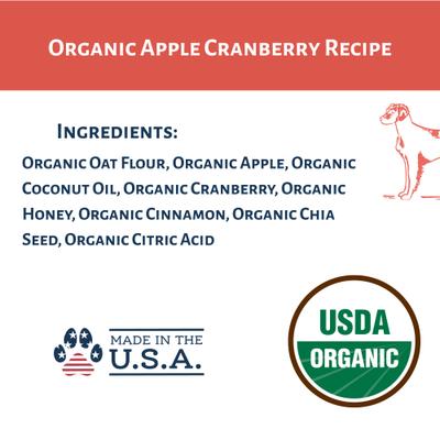 Organic Apple Cranberry Dog Treats, 6-oz bag