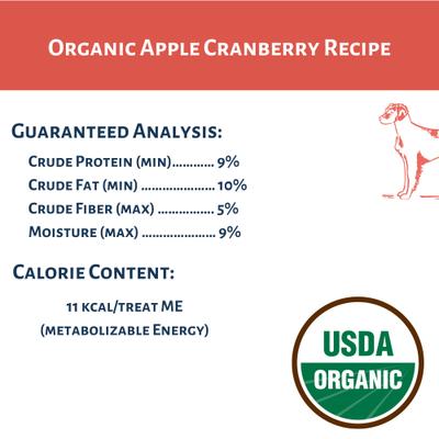 Organic Apple Cranberry Dog Treats, 6-oz bag