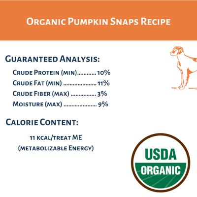 Organic Pumpkin Snaps Dog Treats, 6-oz bag