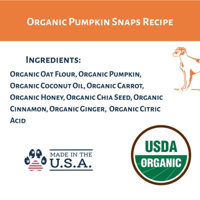 Organic Pumpkin Snaps Dog Treats, 6-oz bag