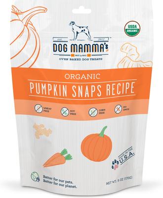 Organic Pumpkin Snaps Dog Treats, 6-oz bag