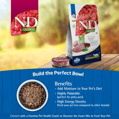 N&D Quinoa Feline Lamb, Fennel & Mint Digestion Dry Cat Food, 8.8-lb bag